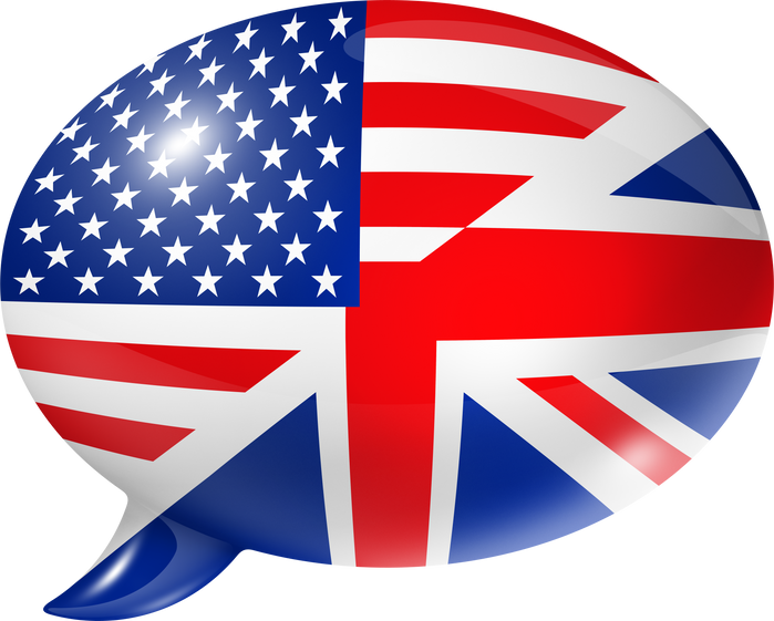 UK and USA Flags Speech Bubble